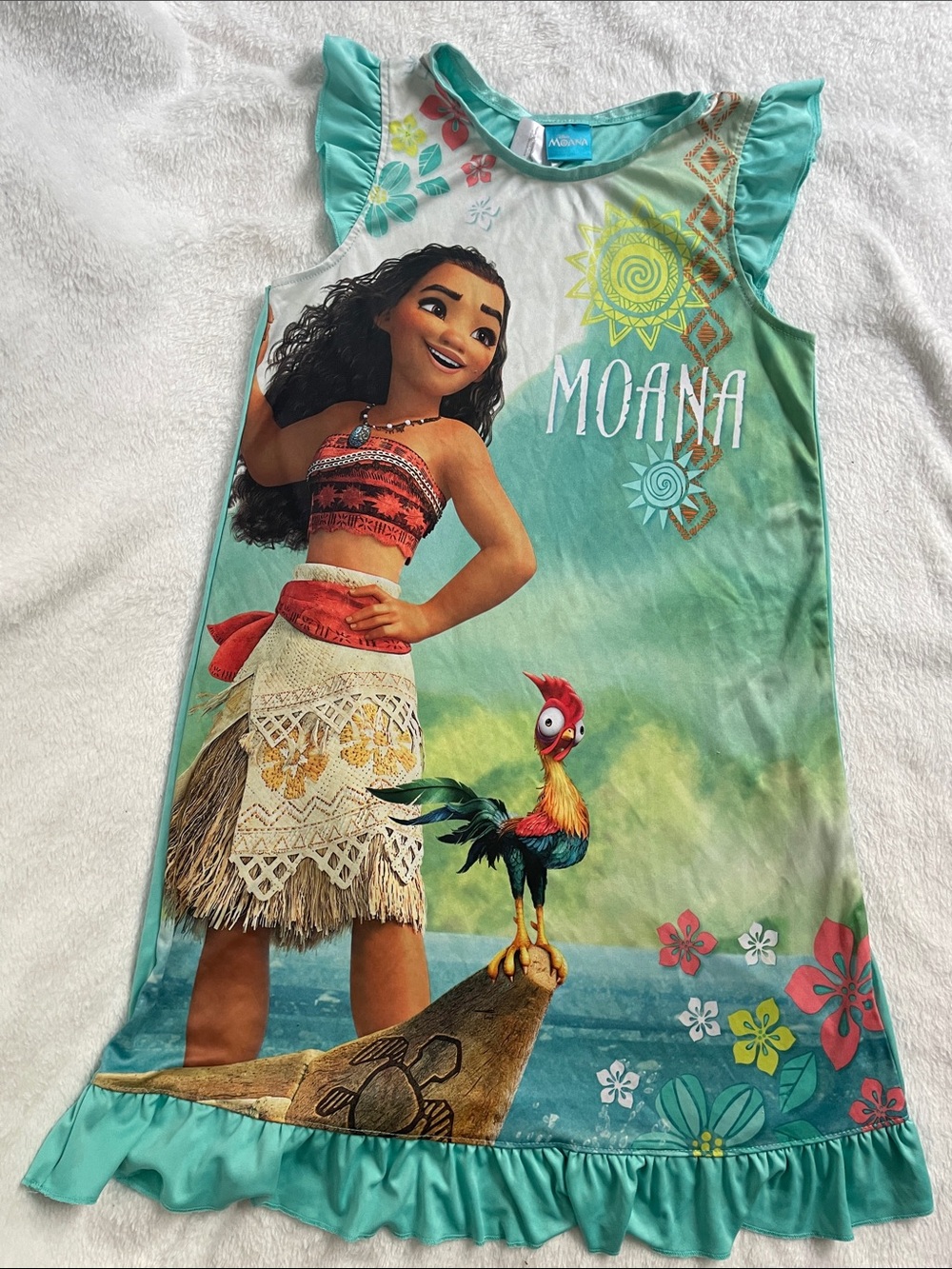 Disney Moana Aqua Teal Graphic Tank Nightgown